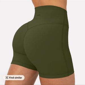 PAVOI athletic shorts bike shorts stretchy high waist GREEN